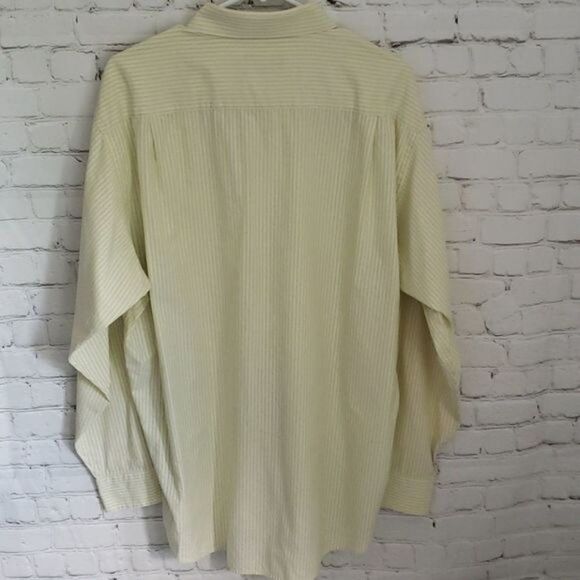 Vintage Oscar de La Renta Menswear Yellow Striped Shirt - Picture 2 of 10